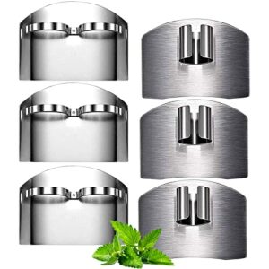 finger protector for cutting food,6 pcs finetaur finger guard for cutting vegetables,stainless steel finger shield for cutting slicing chopping kitchen finger guard for cooking(double & single finger)