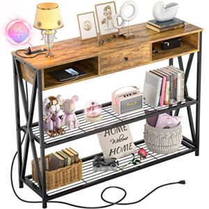 armocity console table with outlets, entryway table for entry, 47 inch sofa table with drawers, long hallway table, industrial behind couch table for entryway, sofa couch, entrance, hallway, rustic