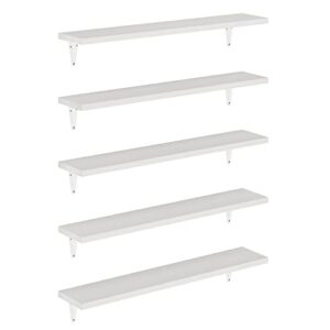 wallniture arras 24″ bathroom shelves, floating shelves for wall storage, bookshelf living room decor, kitchen shelf unit, white wall shelves for bedroom set of 5