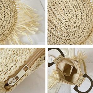 Straw Bag for Women Handmade Woven Crossbody Bags Cute Straw Shoulder Bag Beach Hobo Handbag Travel Vacation Bag