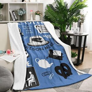 The Office Blanket Micro Flannel Blanket Super Soft Plush Fuzzy Throw Blanket for Bed/Livingroom/Travel/Outdoor/Office 40x50 Inch