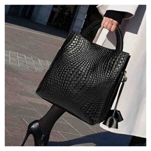 jjwasr minimalism fashion women bucket bag luxury genuine leather handbags and purses soft calfskin casual tote bag black