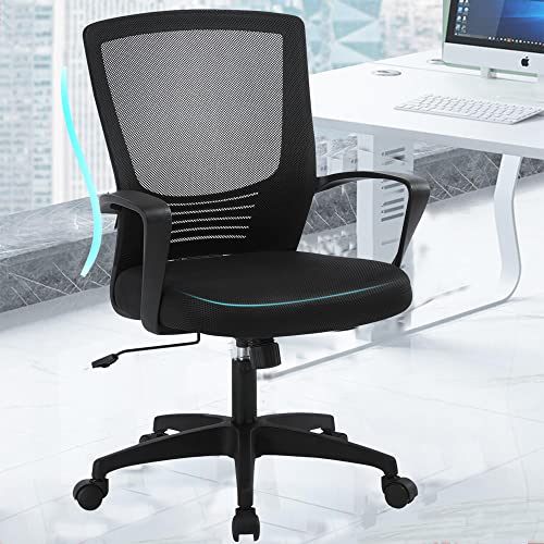 ANACCI Office Chair, Desk Chair with Rocking Back, Mid-Back Mesh Computer Chair with Adjustable Height, Drafting Chair Home Office