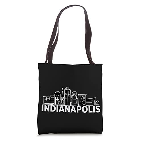 Indianapolis Indiana Skyline Silhouette Outline Sketch Tote Bag