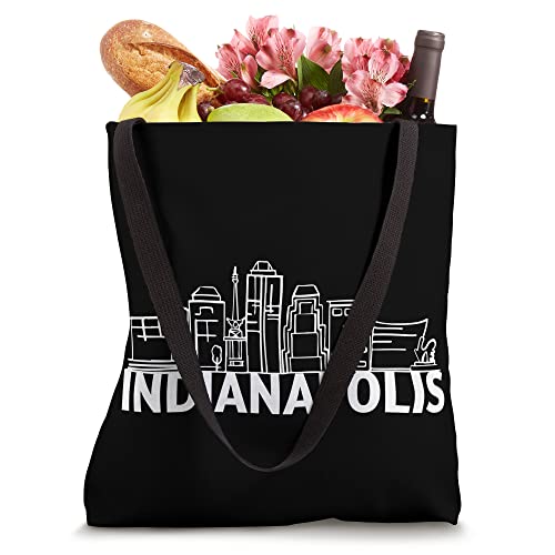 Indianapolis Indiana Skyline Silhouette Outline Sketch Tote Bag