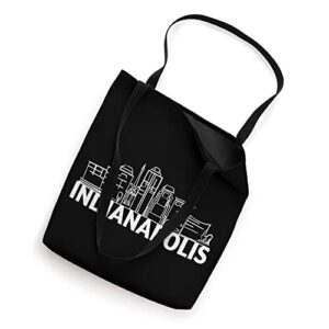 Indianapolis Indiana Skyline Silhouette Outline Sketch Tote Bag