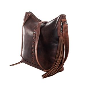 Locking Concealed Carry Purse Blake Leather Crossbody for Large-Frame Handgun (Dark Mahogany)