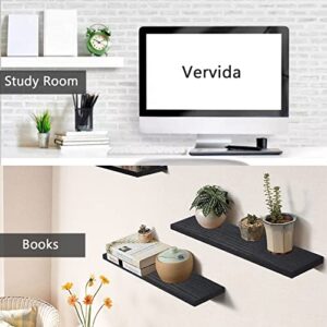 Vervida 2 x 17 Inches White Wall Shelves Floating Shelf & 2 x 25 Inches White Wall Shelves Floating Shelf