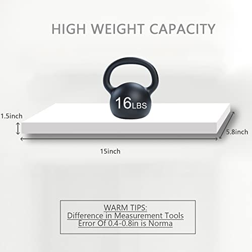 Vervida 2 x 17 Inches White Wall Shelves Floating Shelf & 2 x 25 Inches White Wall Shelves Floating Shelf