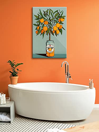 DFAIUY Vintage Plant Orange Tree Canvas Wall Art Retro Green Botanical Fruit Posters Modern Minimalist Pop-top Can Prints Paintings Leaves Artwork Decor for Kitchen Bathroom Decor 12x16in Unframed