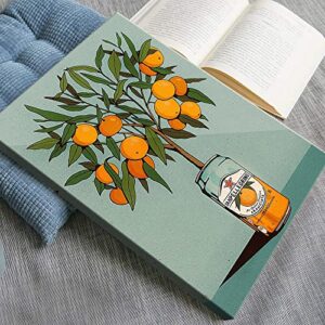 DFAIUY Vintage Plant Orange Tree Canvas Wall Art Retro Green Botanical Fruit Posters Modern Minimalist Pop-top Can Prints Paintings Leaves Artwork Decor for Kitchen Bathroom Decor 12x16in Unframed