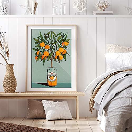 DFAIUY Vintage Plant Orange Tree Canvas Wall Art Retro Green Botanical Fruit Posters Modern Minimalist Pop-top Can Prints Paintings Leaves Artwork Decor for Kitchen Bathroom Decor 12x16in Unframed