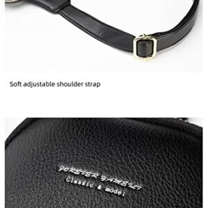 Bisadon Women Chest Bag Sling Backpacks Small Crossbody PU Leather Daypacks for Women Shopping Travel Fashion Shoulder Strap Black