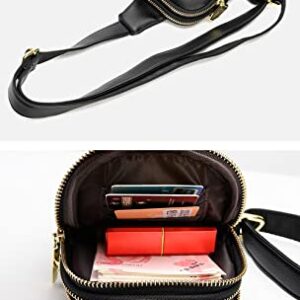 Bisadon Women Chest Bag Sling Backpacks Small Crossbody PU Leather Daypacks for Women Shopping Travel Fashion Shoulder Strap Black