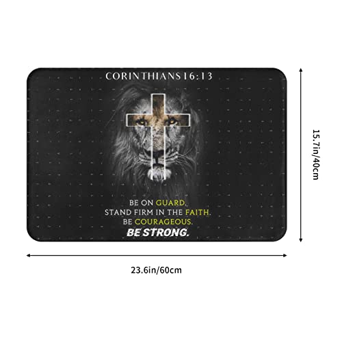 Vivacite Prayer Mat Christian Gifts for Women Men Faith Religious Spiritual Gifts for Women Prayer Rug with Bible Verse Christian Decor Area Rug for Pray Scripture Corinthians 16:13, 24"X16"