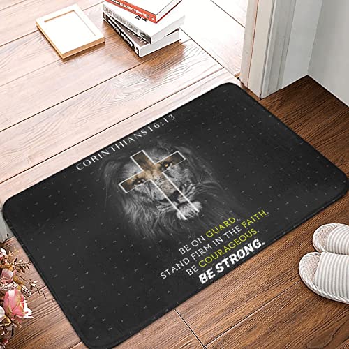 Vivacite Prayer Mat Christian Gifts for Women Men Faith Religious Spiritual Gifts for Women Prayer Rug with Bible Verse Christian Decor Area Rug for Pray Scripture Corinthians 16:13, 24"X16"