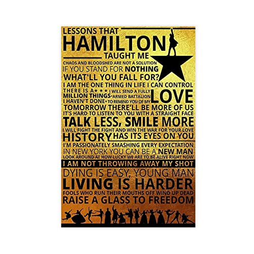 Lessons That Hamilton Taught Me Poster Wall Art Decor Canvas Printing Room Decoration Canvas Poster Wall Art Decor Print Picture Paintings for Living Room Bedroom Decoration Unframe-style 12x18inch(30