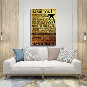 Lessons That Hamilton Taught Me Poster Wall Art Decor Canvas Printing Room Decoration Canvas Poster Wall Art Decor Print Picture Paintings for Living Room Bedroom Decoration Unframe-style 12x18inch(30