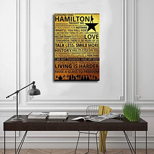 Lessons That Hamilton Taught Me Poster Wall Art Decor Canvas Printing Room Decoration Canvas Poster Wall Art Decor Print Picture Paintings for Living Room Bedroom Decoration Unframe-style 12x18inch(30