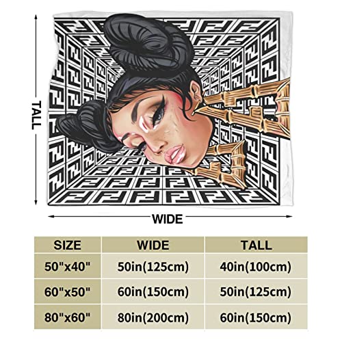 Nicki Rapper Singer Minaj Band Throw Blanket Soft Cozy Flannel Blankets Decor for Bed Couch Living Room Travel Outdoor 80"X60"