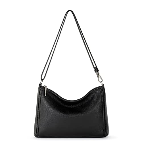 The Sak Lumi Crossbody in Leather, Convertible Crossbody, Black