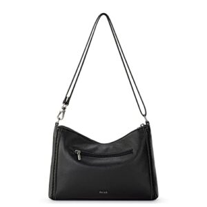 The Sak Lumi Crossbody in Leather, Convertible Crossbody, Black