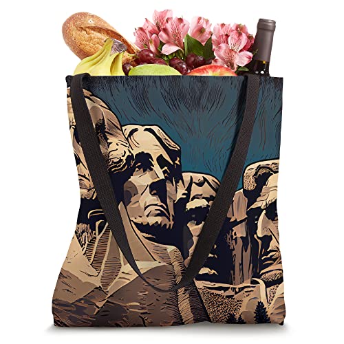 Mount Rushmore Illustration Tote Bag