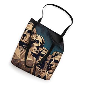 Mount Rushmore Illustration Tote Bag