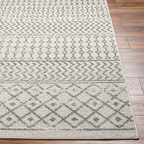 Artistic Weavers Chester Boho Moroccan Area Rug, 4' Round, Cream/Charcoal