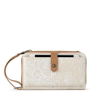 sakroots large smartphone crossbody, white flower blossom