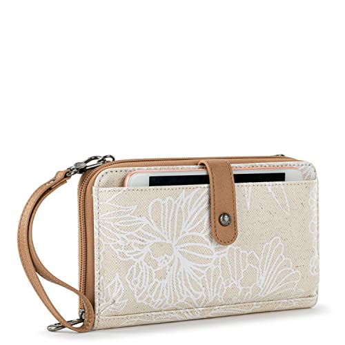 Sakroots Large Smartphone Crossbody, White Flower Blossom