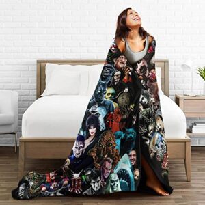 Halloween Horror Movies Throw Blanket Super Soft Flannel Air Conditioning Blanket for Couch Sofa Chair Office Travelling Camping Gift in All Seasons,50×40inch