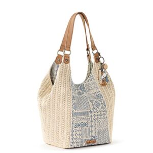 Sakroots Roma Straw Shopper, Lake Tribal Beauti