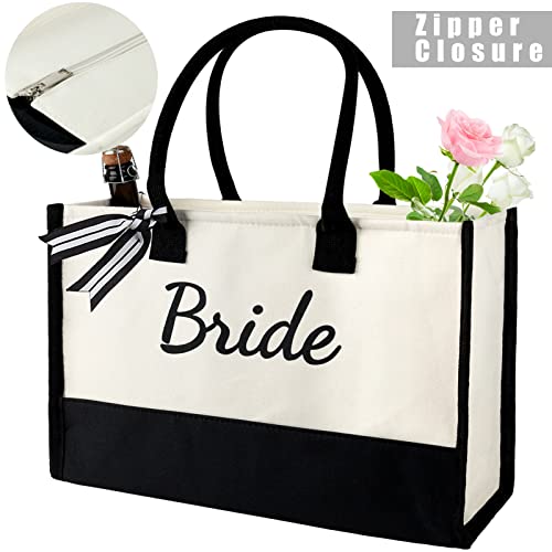 Canvas Tote Bag for Bride Gifts Bridal Shower Bachelorette Party bridesmaids Mrs Wifey Women Best Top-handle Personalized Bags Wedding Couples Unique Monogrammed Engagement Honeymoon Newlyweds Present