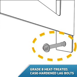 MonsterRax | Garage Wall Shelf Two-Pack White or Hammertone | Three Size Options | Includes Bike Hooks | 300lb Weight Capacity (White, 12''x36'') MR-WS1 12x36-W