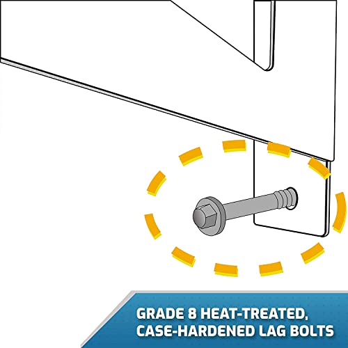 MonsterRax | Garage Wall Shelf Two-Pack White or Hammertone | Three Size Options | Includes Bike Hooks | 300lb Weight Capacity (White, 12''x36'') MR-WS1 12x36-W