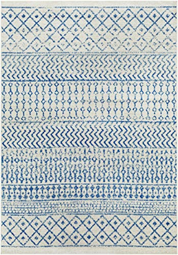 Artistic Weavers Chester Boho Moroccan Area Rug, 7'10" x 11', Cream/Royal Blue