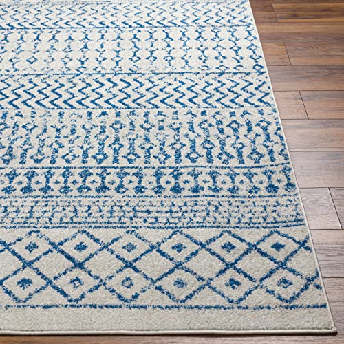 Artistic Weavers Chester Boho Moroccan Area Rug, 7'10" x 11', Cream/Royal Blue