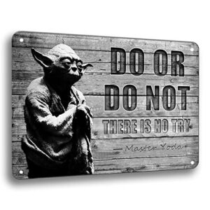 vintage tin movie signs do or do not there is no try metal signs inspirational quotes funny office motivational wall art decor for gym posters fight club poster inspirational sayings door sign star master cubicle decorations for home room signs 8×12 inch