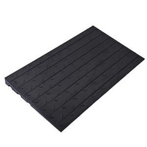 4″ rubber threshold ramp, 2200 lbs load capacity, 3 channels cord cover can be used for wire, non-slip surface rubber solid threshold ramp for wheelchair, scooter, mobility scooters