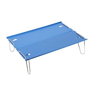 gadpiparty small folding camping table: portable aluminum outdoor folding table camp table lightweight beach table for picnic cooking beach backpacking blue