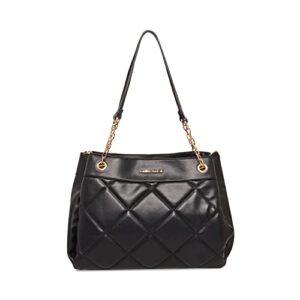 Anne Klein Womens Anne Klein quilted satchel, Black, One Size US