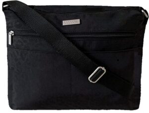 baggallini large zipper bagg crossbody bag (black cheetah)