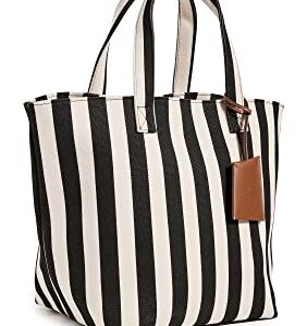 Little Liffner Women's Stripe Tote, Black/White, One Size