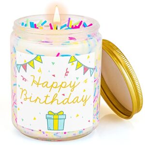 happy birthday candle,vanilla birthday cake candle with rainbow sprinkle,birthday gifts for women,her,friends