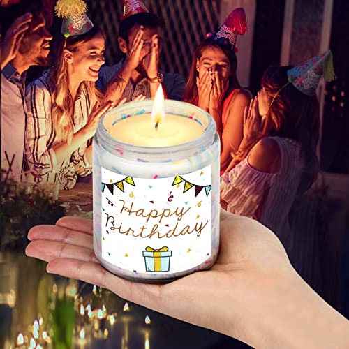 Happy Birthday Candle,Vanilla Birthday Cake Candle with Rainbow Sprinkle,Birthday Gifts for Women,Her,Friends