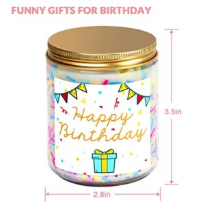 Happy Birthday Candle,Vanilla Birthday Cake Candle with Rainbow Sprinkle,Birthday Gifts for Women,Her,Friends