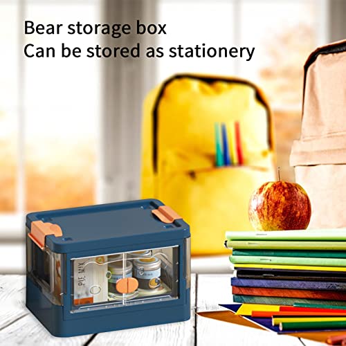 Uklsqma Plastic Storage Bins for Closet Organizers and Storage, Folding Storage Box, Stackable Storage Bins with Open Front Door, Collapsible Storage Bins Closet Organizer