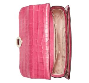 Kate Spade New York Audrey Flap Crossbody (Croc Embossed Festive Pink)