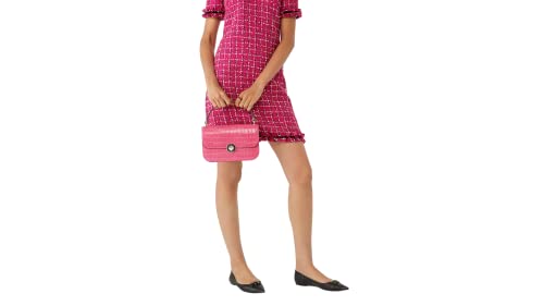 Kate Spade New York Audrey Flap Crossbody (Croc Embossed Festive Pink)